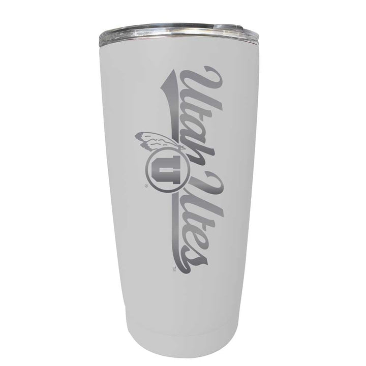 Utah Utes NCAA Laser-Engraved Tumbler - 16oz Stainless Steel Insulated Mug Choose Your Color Image 3