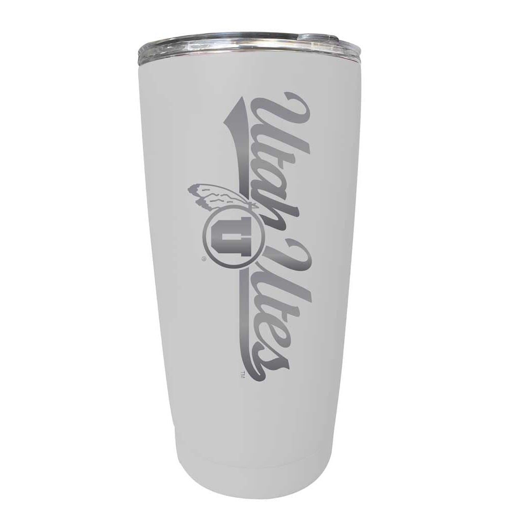 Utah Utes NCAA Laser-Engraved Tumbler - 16oz Stainless Steel Insulated Mug Choose Your Color Image 1