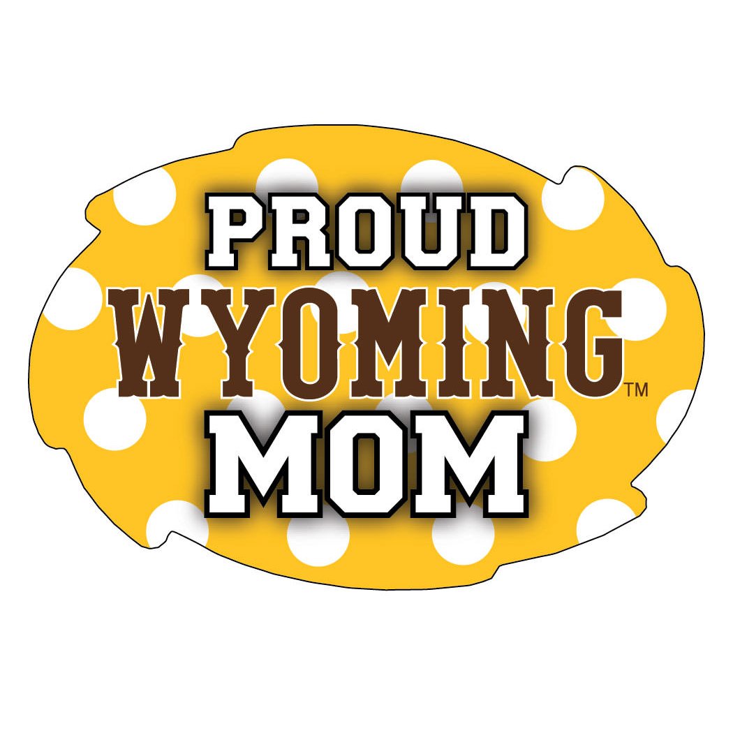 University of Wyoming 5x6-Inch Swirl Shape Proud Mom NCAA - Durable School Spirit Vinyl Decal Perfect Image 1