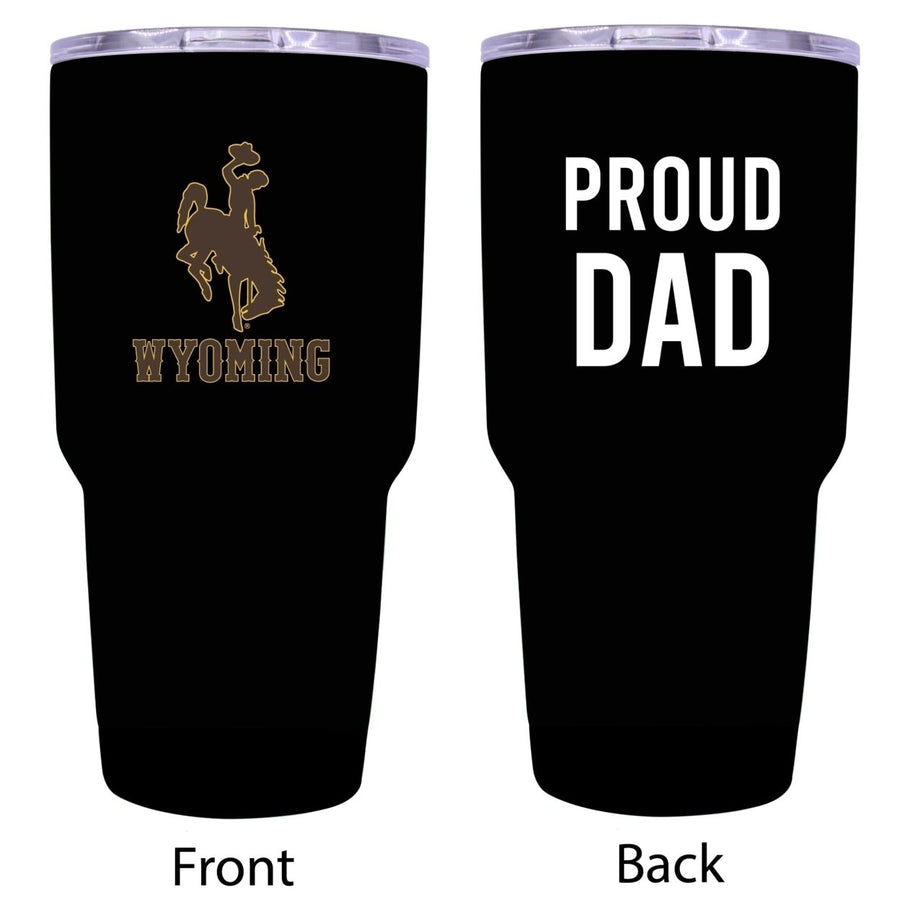 University of Wyoming Proud Dad 24 oz Insulated Stainless Steel Tumbler Black Image 1