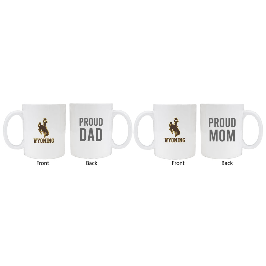 University of Wyoming Proud Mom And Dad White Ceramic Coffee Mug 2 pack (White) Image 1