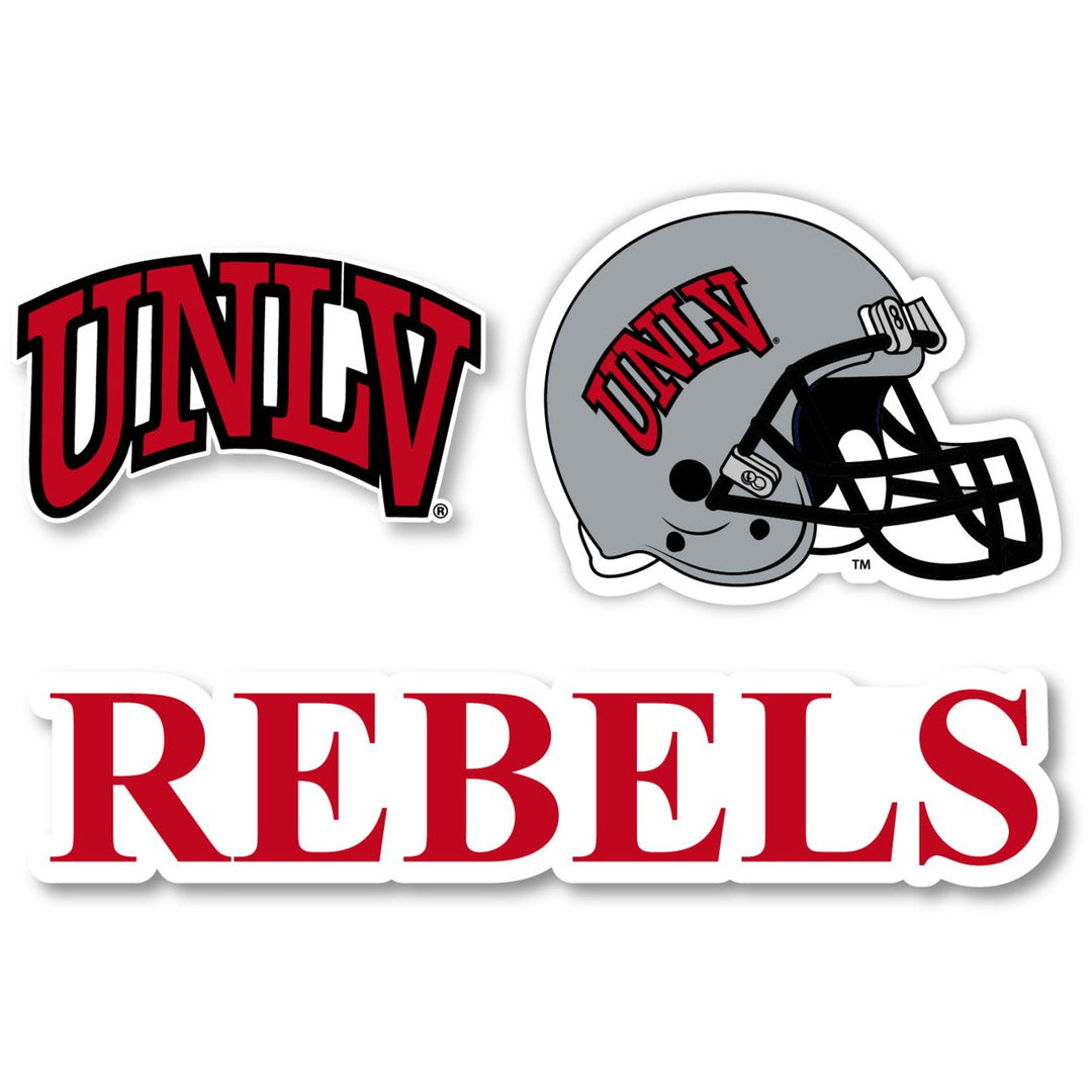 UNLV Rebels 3 Pack 4-Inch Each NCAA Durable School Spirit Vinyl Decal Sticker Image 1