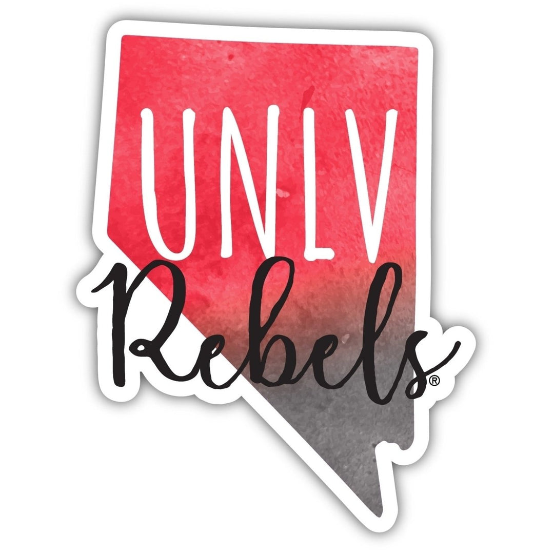 UNLV Rebels 2-Inch on one of its sides Watercolor Design NCAA Durable School Spirit Vinyl Decal Sticker Image 1