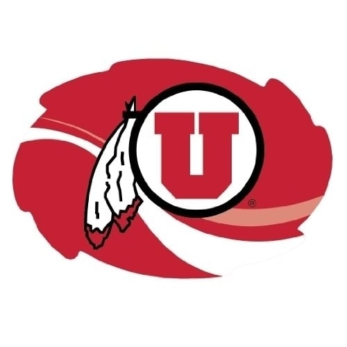 Utah Utes Stripe Design Swirl Shape 5x6-Inch NCAA High-Definition Magnet - Versatile Metallic Surface Adornment Image 1