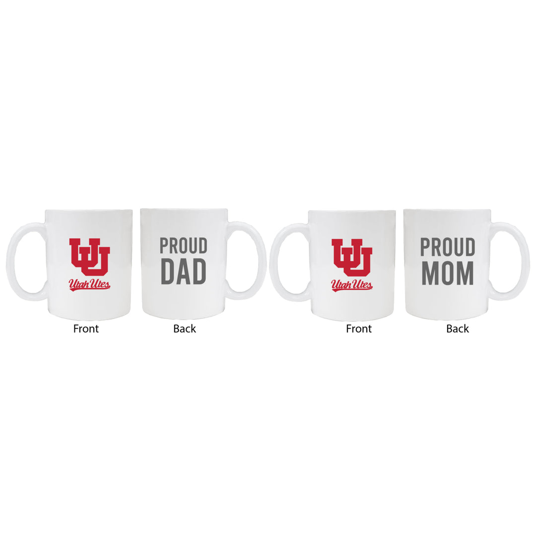 Utah Utes Proud Mom And Dad White Ceramic Coffee Mug 2 pack (White) Image 1