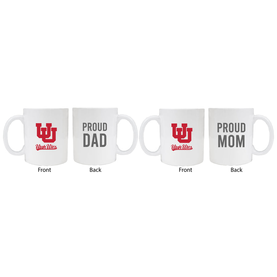 Utah Utes Proud Mom And Dad White Ceramic Coffee Mug 2 pack (White) Image 1