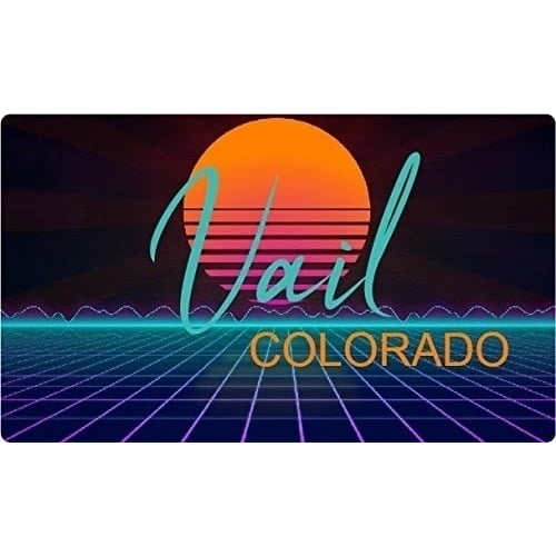 Vail Colorado 4 X 2.25-Inch Fridge Magnet Retro Neon Design Image 1