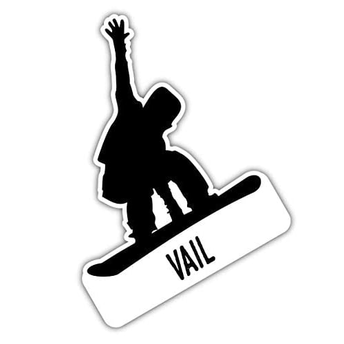 Vail Colorado Ski Adventures Souvenir 4 Inch Vinyl Decal Sticker Board Design 4-Pack Image 1