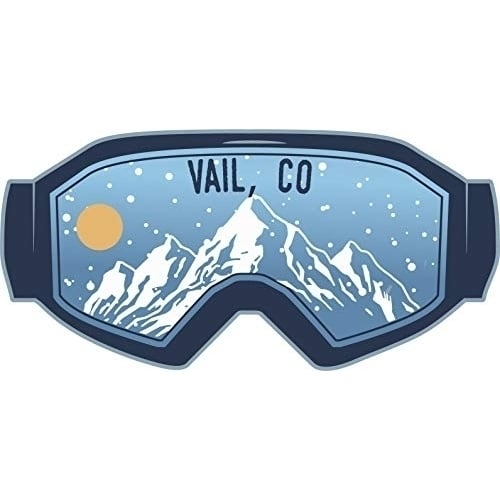 Vail Colorado Ski Adventures Souvenir Approximately 5 x 2.5-Inch Vinyl Decal Sticker Goggle Design 4-Pack Image 1