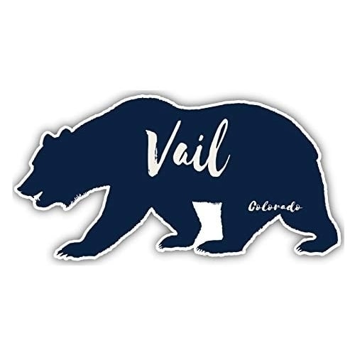 Vail Colorado Souvenir 3x1.5-Inch Vinyl Decal Sticker Bear Design Image 1