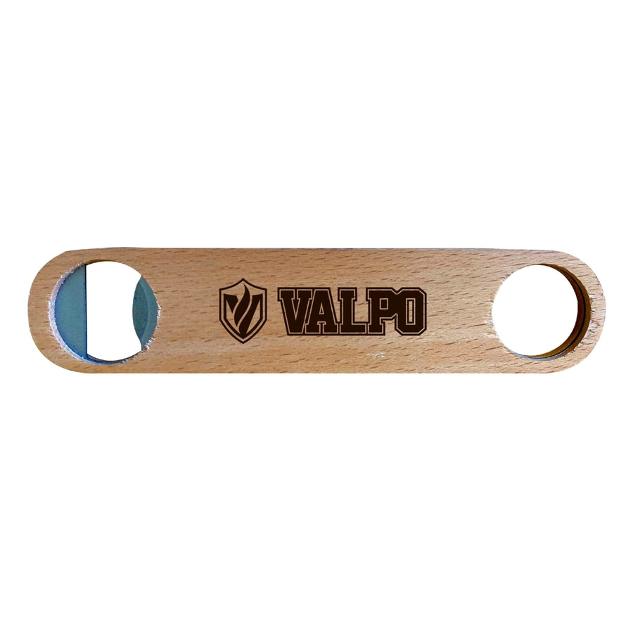 Valparaiso University NCAA Elegant Laser-Etched Wooden Bottle Opener - Collegiate Bar Accessory Image 1