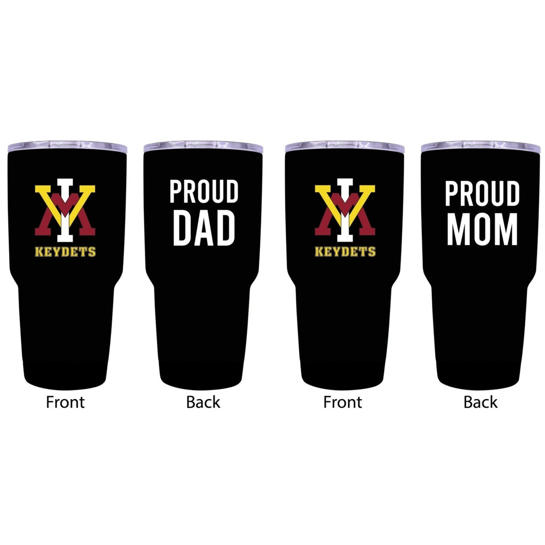 VMI Keydets Proud Parent 24 oz Insulated Tumblers Set - Black Mom and Dad Edition Image 1