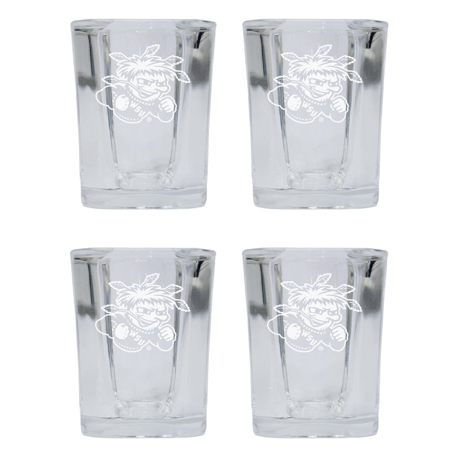 Wichita State Shockers NCAA Collectors Edition 2oz Square Shot Glass - Laser Etched Logo 4-Pack Image 1