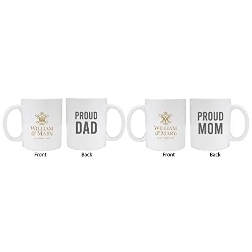 William and Mary Proud Mom And Dad White Ceramic Coffee Mug 2 pack (White) Image 1