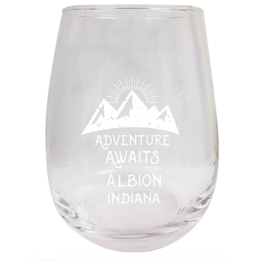 Indiana Engraved Stemless Wine Glass Duo Image 1