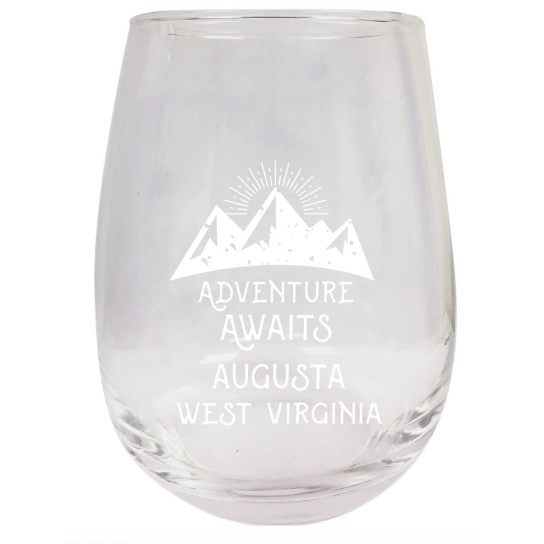 West Virginia Engraved Stemless Wine Glass Duo Image 1