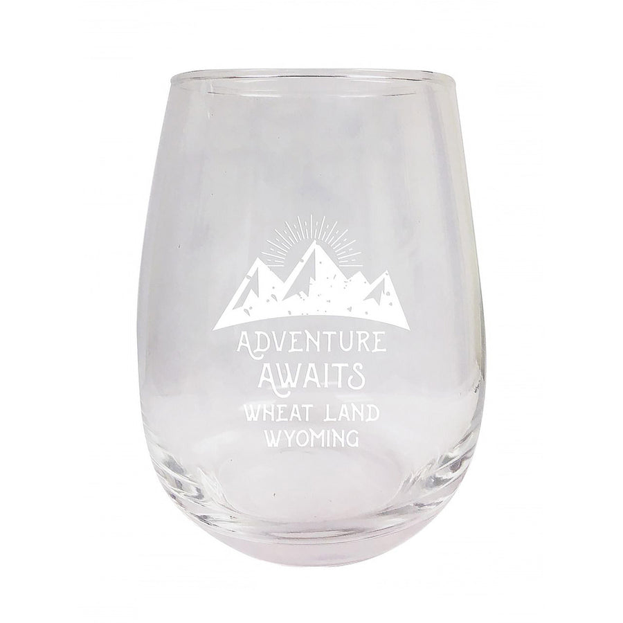 Wyoming Engraved Stemless Wine Glass Duo Image 1
