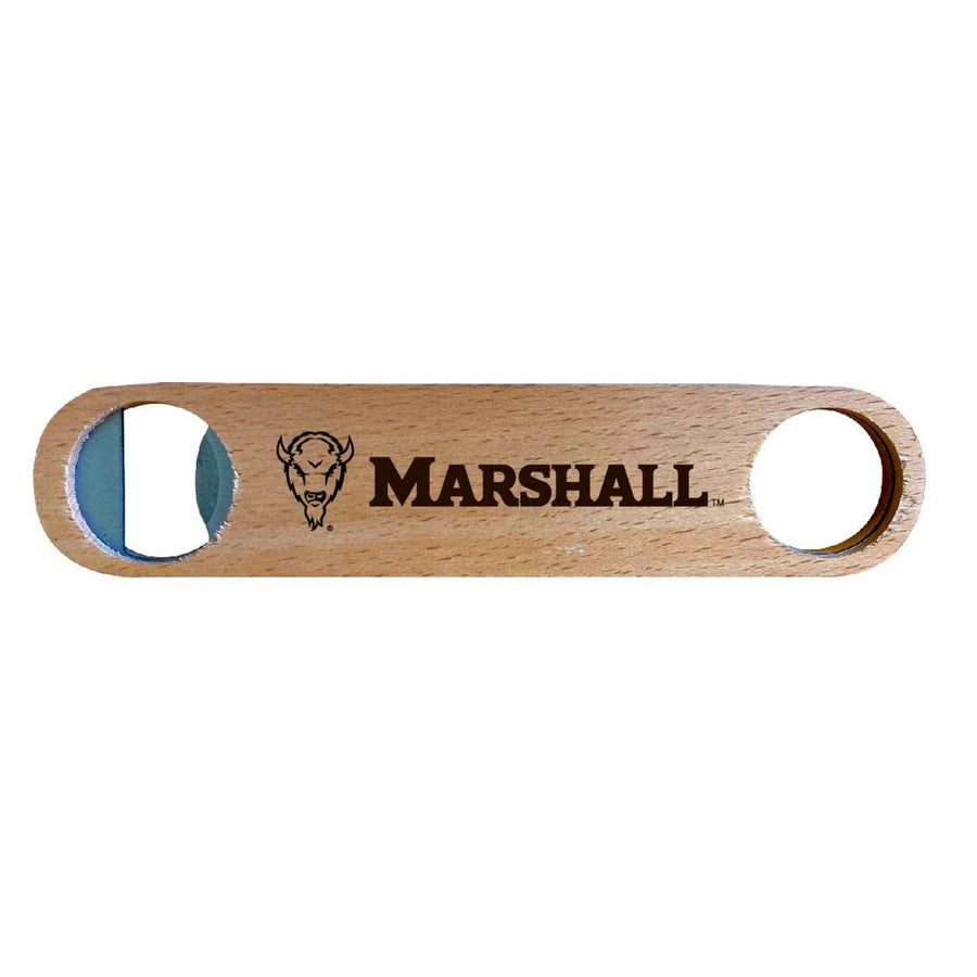 Marshall Thundering Herd NCAA Elegant Laser-Etched Wooden Bottle Opener - Collegiate Bar Accessory Image 1