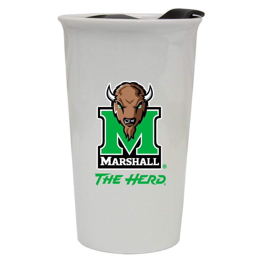 Marshall University Thundering Herd Double Walled Ceramic Tumbler Image 1