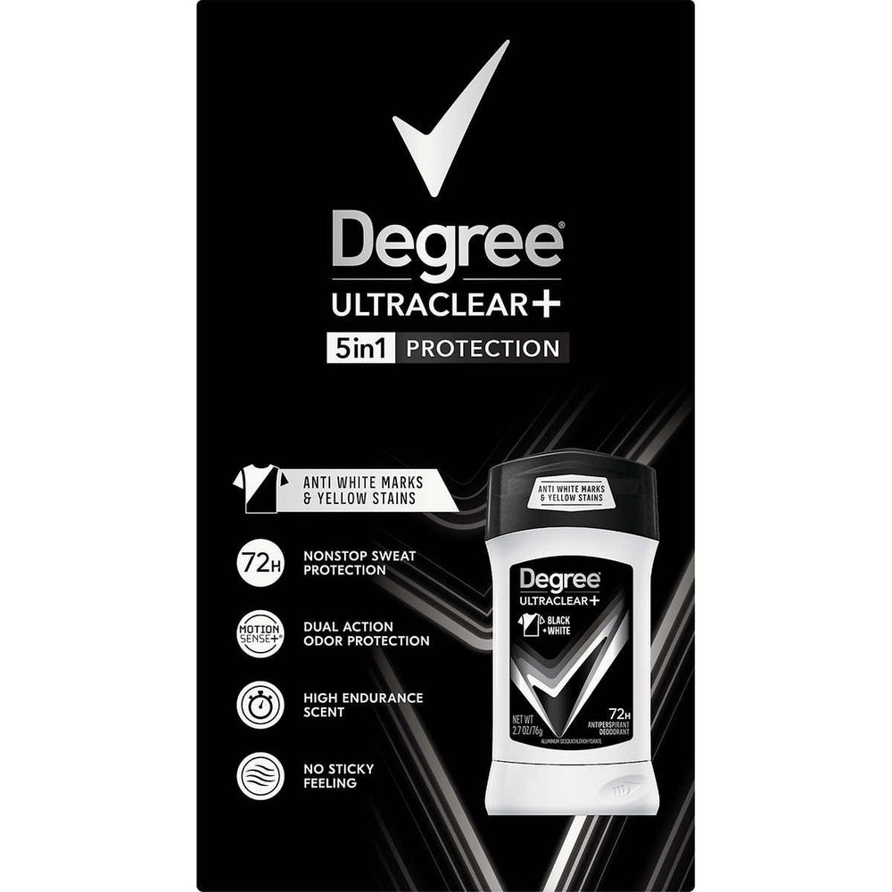 Degree Men UltraClear+ Antiperspirant Deodorant Black and White 2.7 Oz (5 Count) Image 2