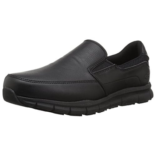 SKECHERS WORK Mens Relaxed Fit Nampa - Groton SR Slip Resistant Work Shoe Black - 77157-BLK US Men BLACK Image 4