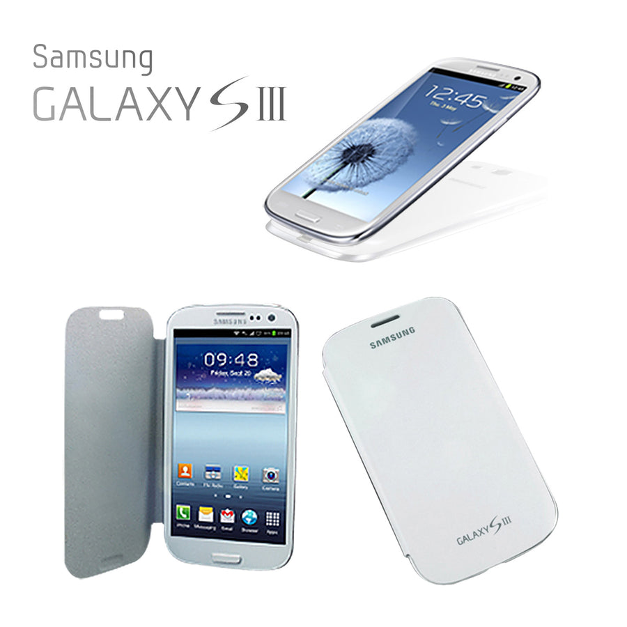Flip Case Battery Cover For Samsung Galaxy S 3 III i9300 White Image 1