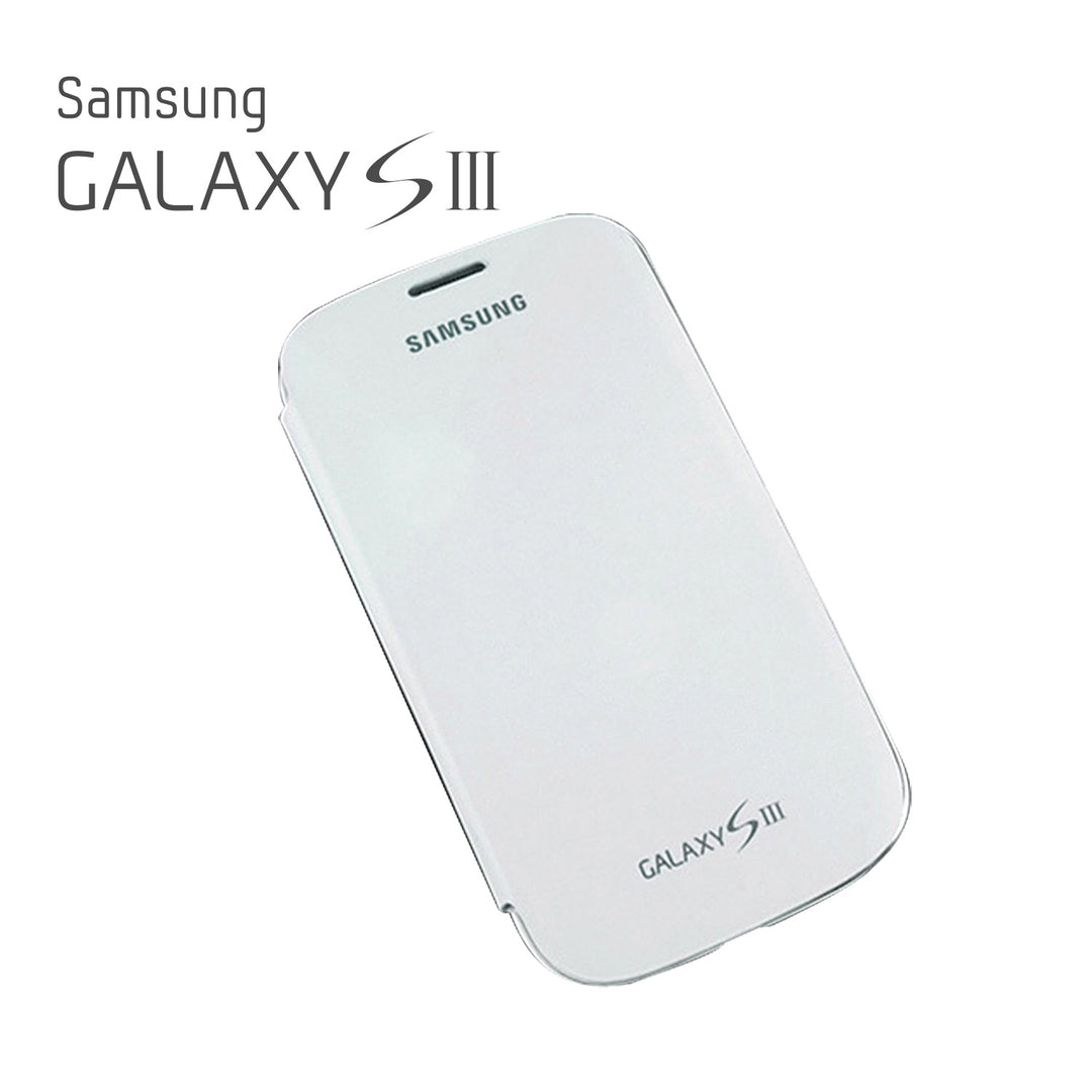 Samsung Galaxy S III i9300 Flip Case Battery Cover White Brushed Material Image 3