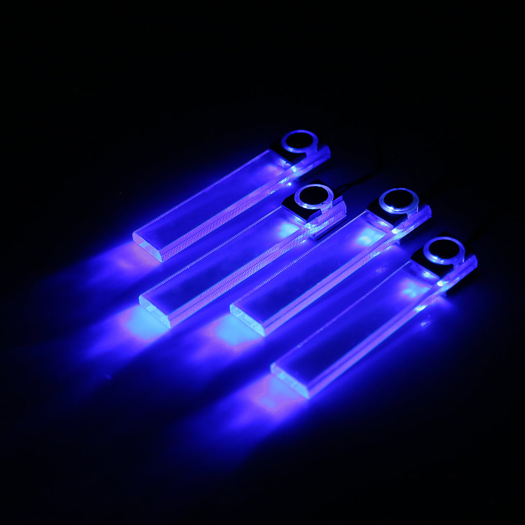 4Pcs Car Interior LED Atmosphere Light Blue Decorative Lamp DC 12V Easy Install Image 4