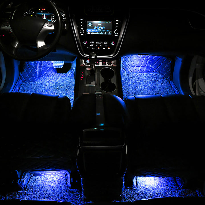 4Pcs Car Interior LED Atmosphere Light Blue Decorative Lamp DC 12V Easy Install Image 7