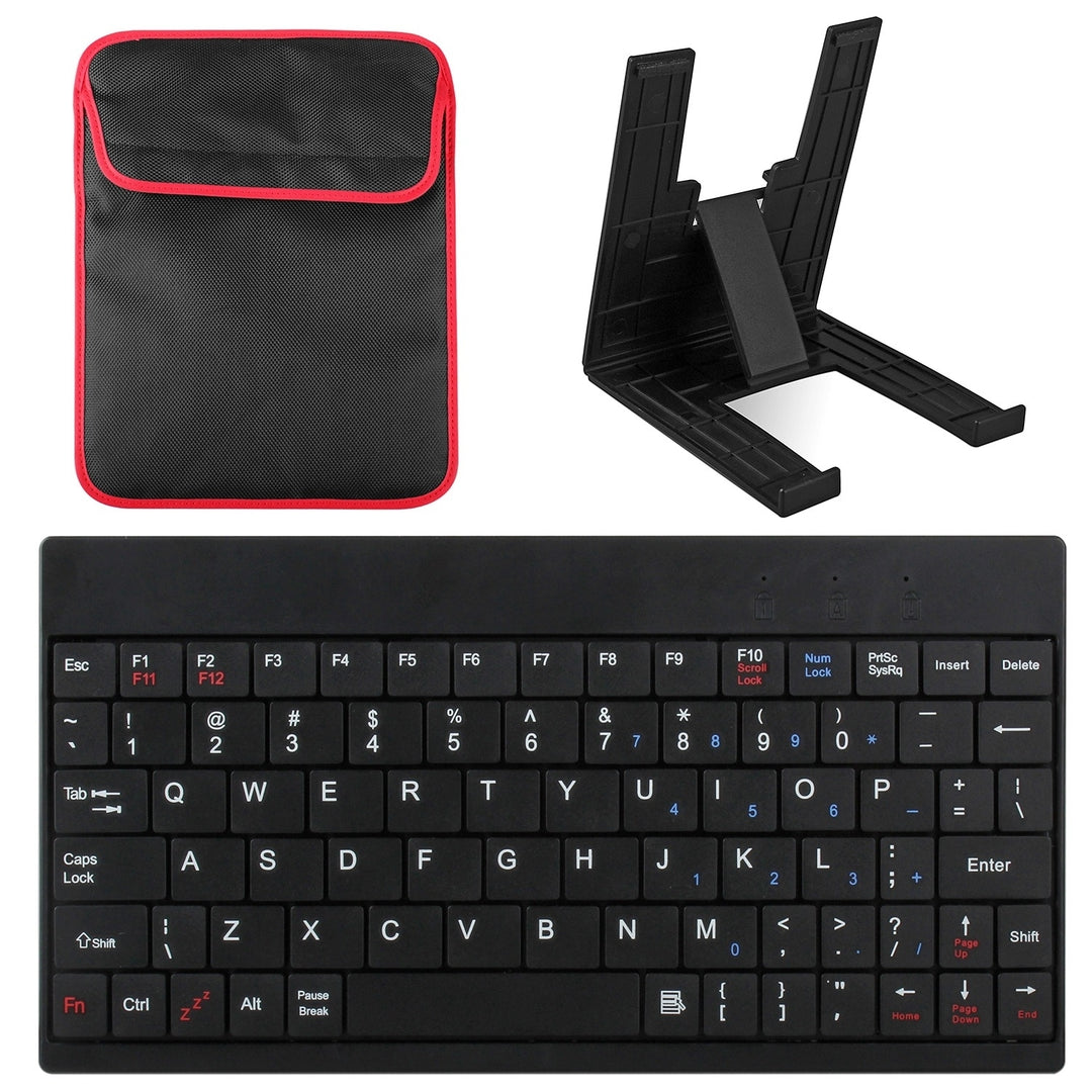 80 Keys Mini Wired Keyboard Portable USB with Carry Bag for Android Windows Image 1