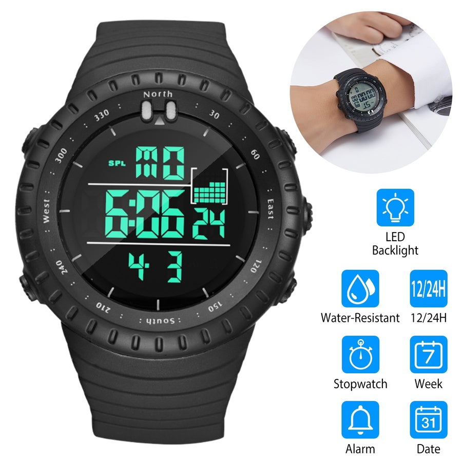 Digital Men Sports Watch Water-Resistant Military Tactical Wrist Watch Image 1