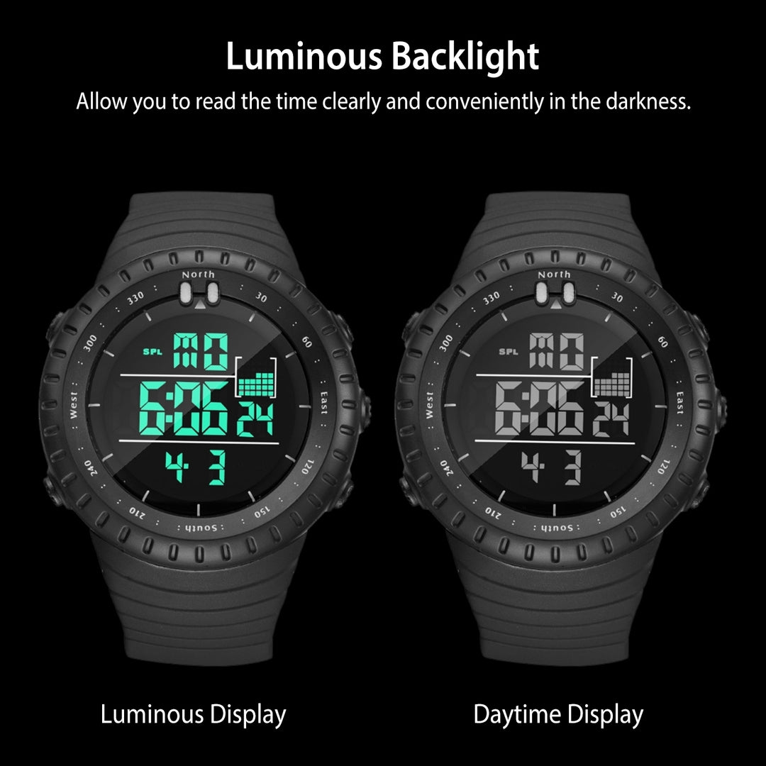 Digital Men Sports Watch Water-Resistant Military Tactical Wrist Watch Image 4