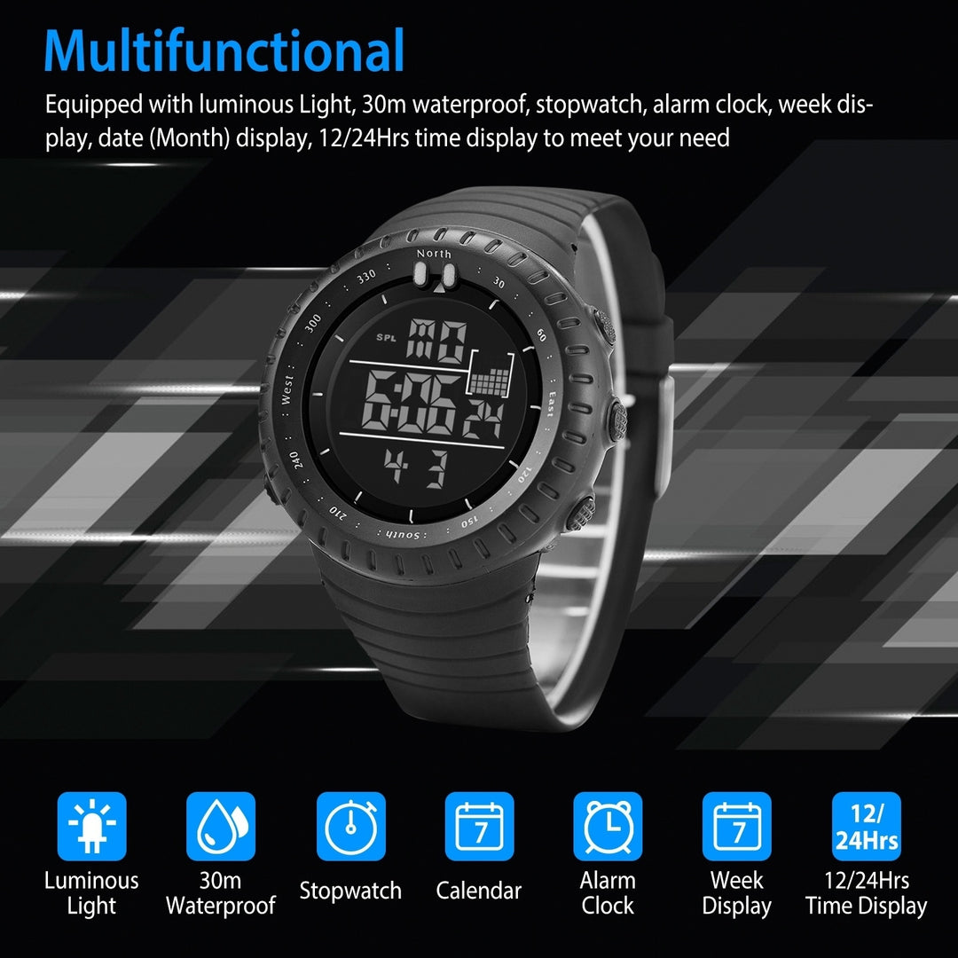 Digital Men Sports Watch Water-Resistant Military Tactical Wrist Watch Image 8