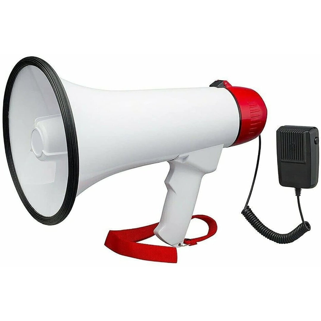 Handheld Bullhorn Cheer Loudspeaker Bull Horn Speaker Megaphono Siren Sling Strap Portable Image 3