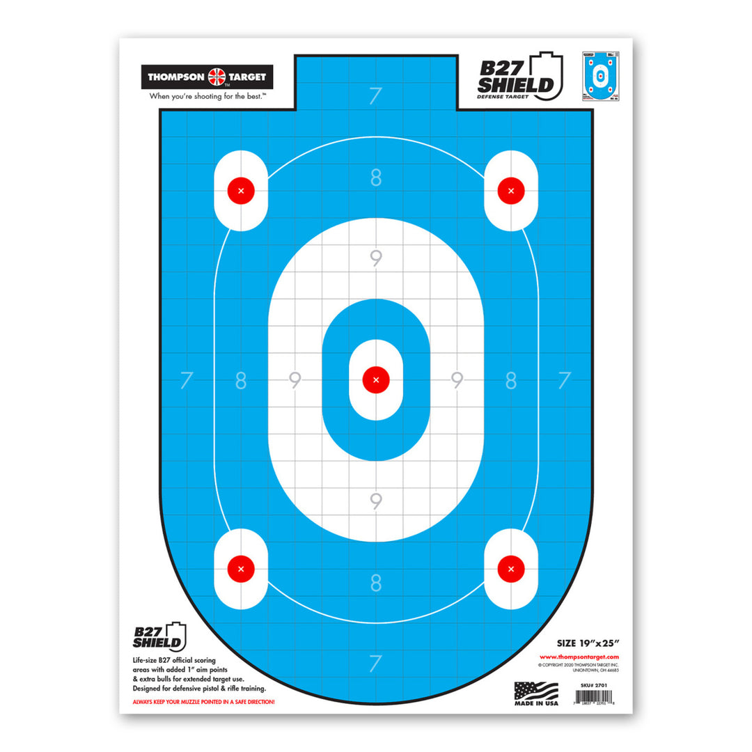 B27-Shield Defense Training - 19"x25" Paper Shooting Targets (20 Pack) Image 1