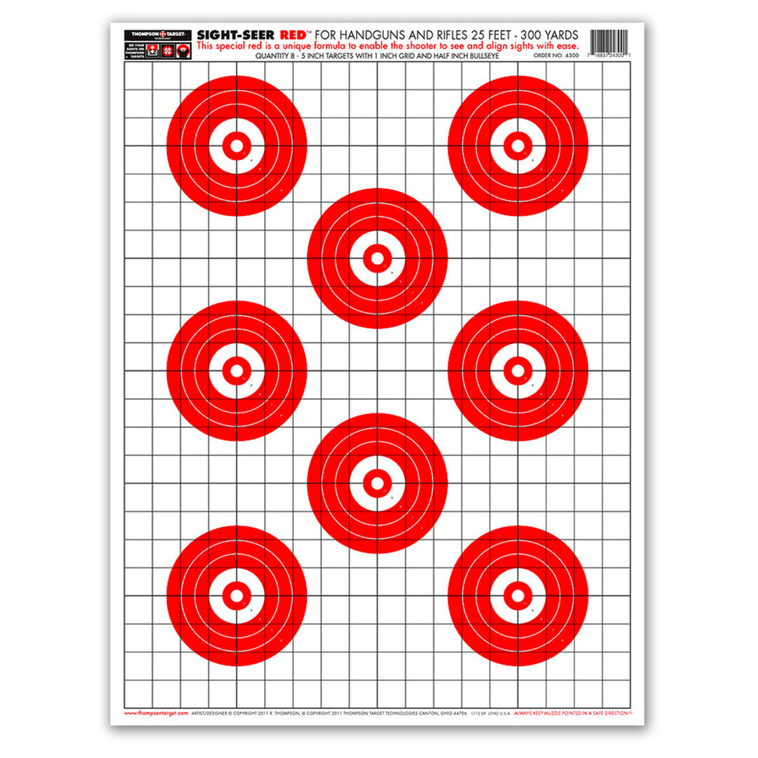 Sight Seer Red - Paper Bullseye Shooting Targets - 19"x25" (20 Pack) Image 1