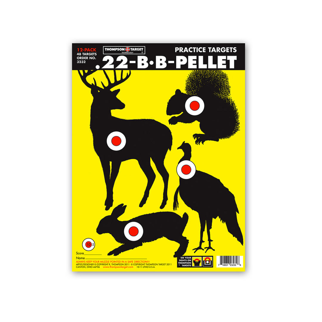 .22 - BB - Pellet Animal Hunting 9"x12" Paper Shooting Targets (60 Pack) Image 1