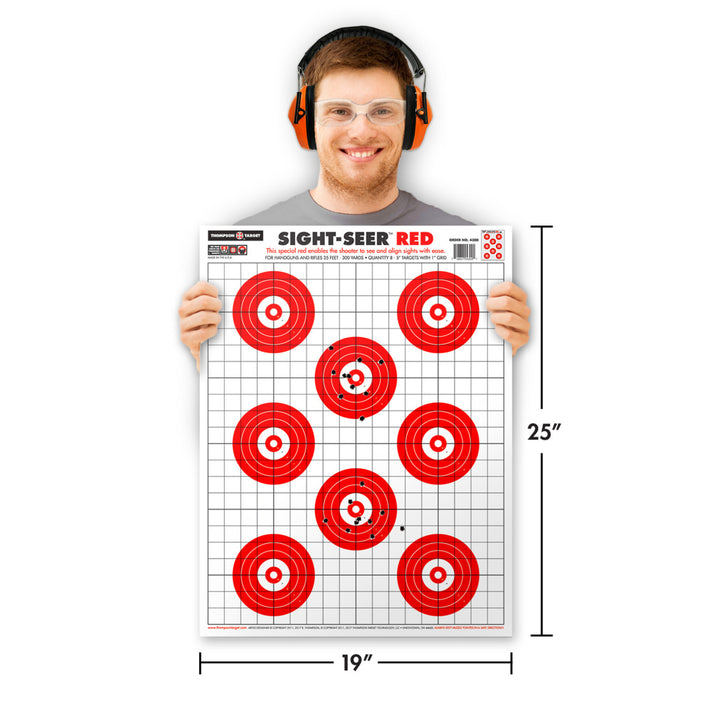 Sight Seer Red - Paper Bullseye Shooting Targets - 19"x25" (20 Pack) Image 2