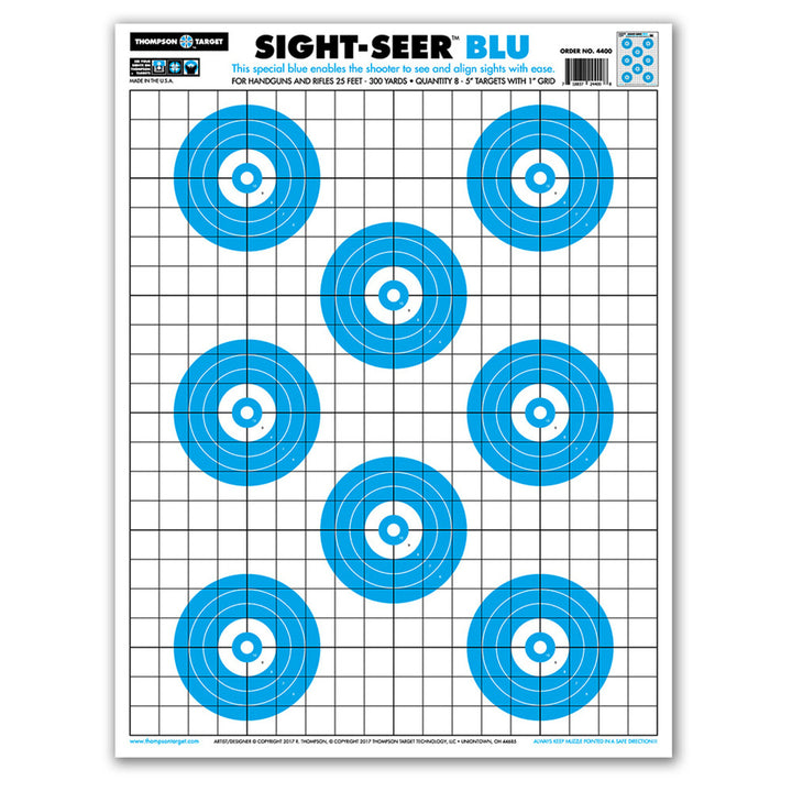 Sight Seer Blu - Paper Bullseye Shooting Targets - 19"x25" (20 Pack) Image 1