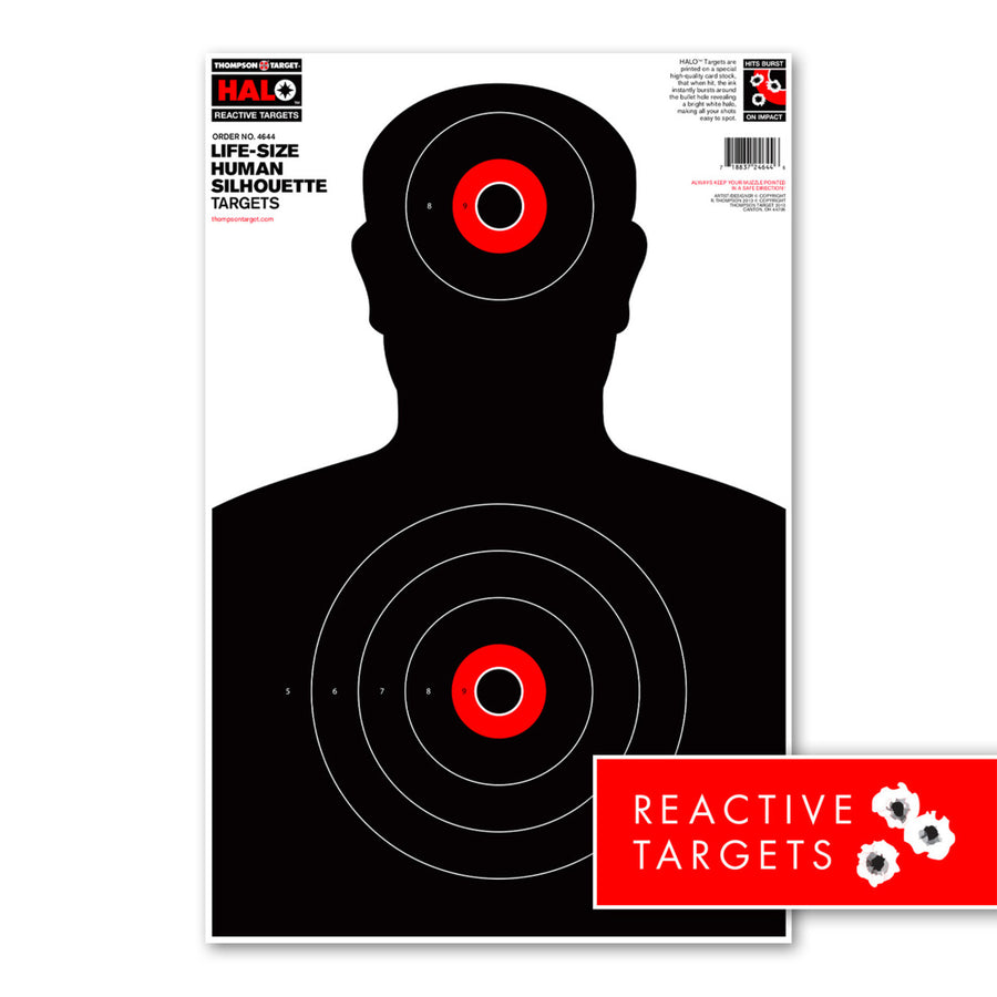 HALO Life-Size Silhouette Reactive Shooting Targets - 12.5"x19" (20 Pack) Image 1