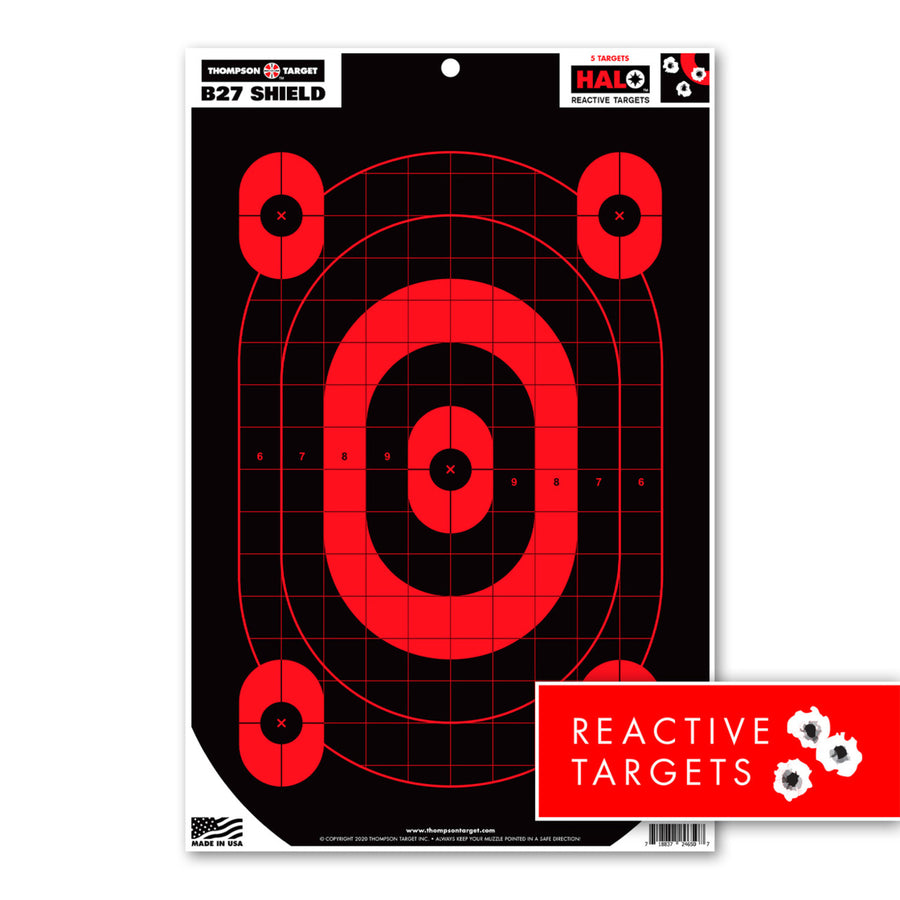 HALO B27-SHIELD Defensive Training Reactive Shooting Targets - 12.5"x19" (20 Pack) Image 1