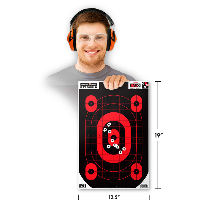 HALO B27-SHIELD Defensive Training Reactive Shooting Targets - 12.5"x19" (20 Pack) Image 2