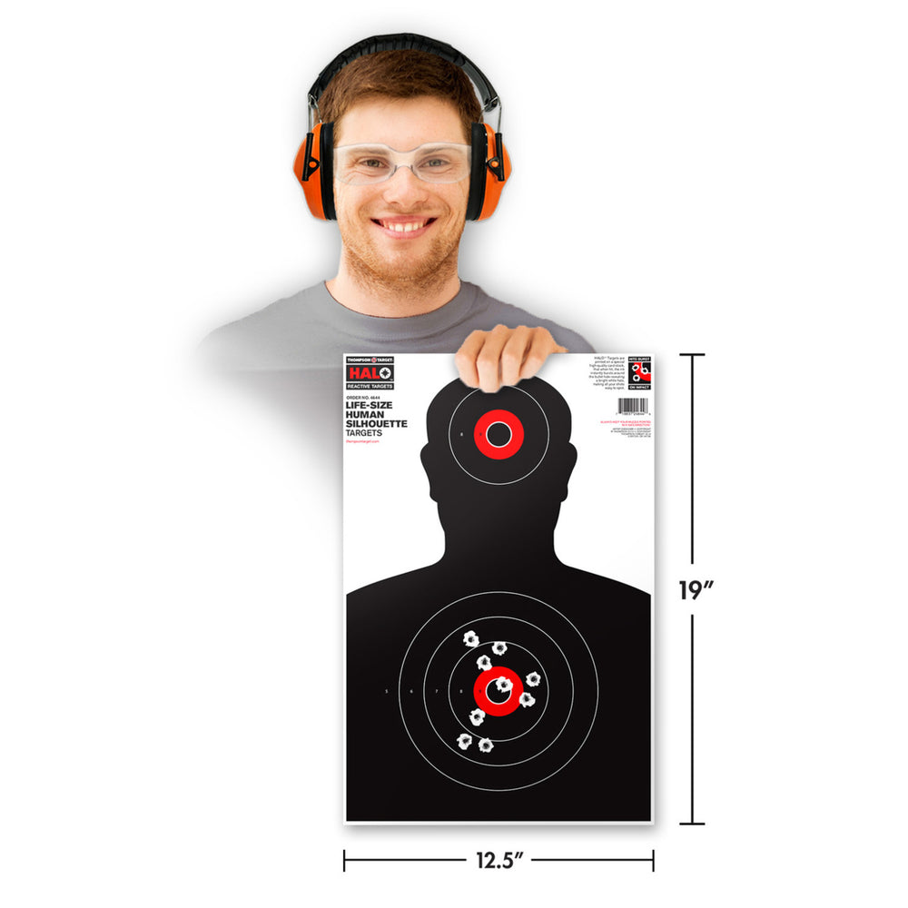 HALO Life-Size Silhouette Reactive Shooting Targets - 12.5"x19" (20 Pack) Image 2