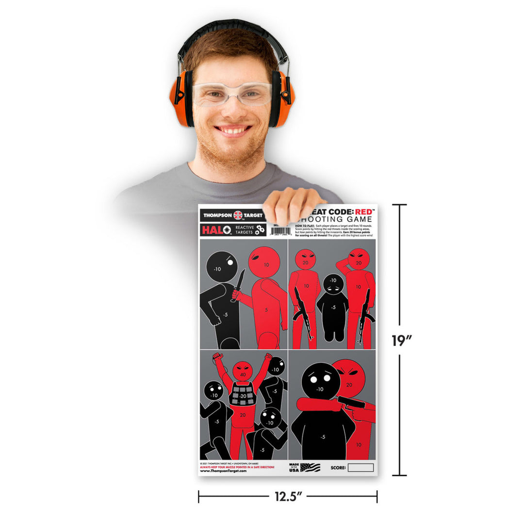 HALO Threat Code: RED - Reactive Shooting Game Targets - 12.5"x19" (20 Pack) Image 2