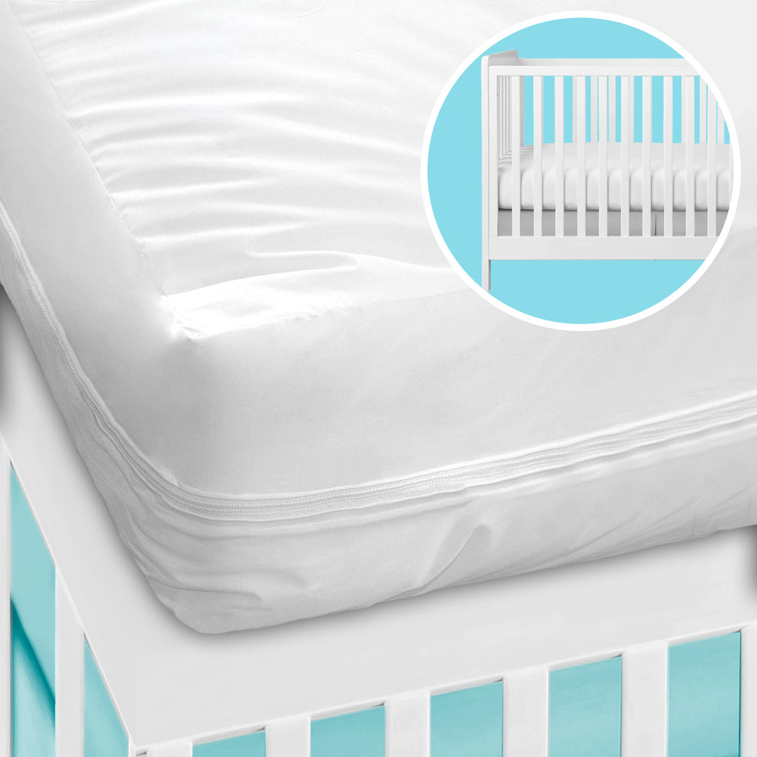 Deluxe Vinyl Zippered Crib Mattress Cover Image 1