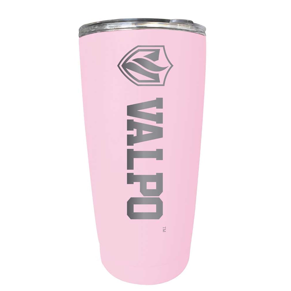 Valparaiso University Etched 16 oz Stainless Steel Tumbler (Gray) Image 1