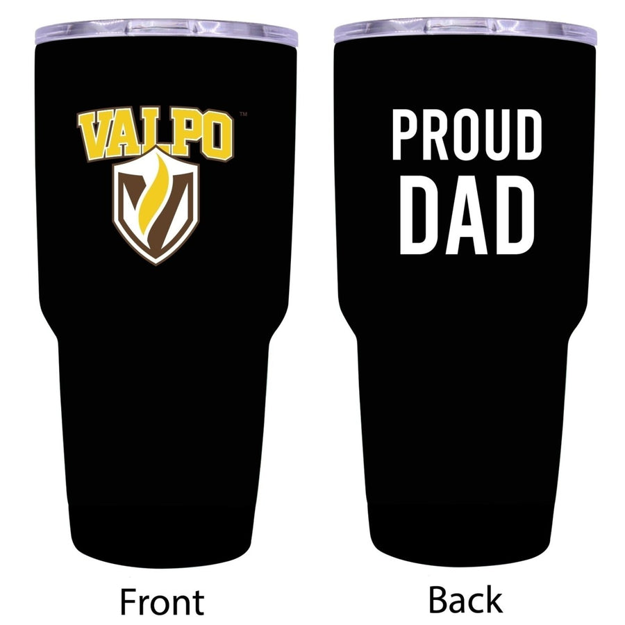 Valparaiso University Proud Dad 24 oz Insulated Stainless Steel Tumblers Choose Your Color. Image 1