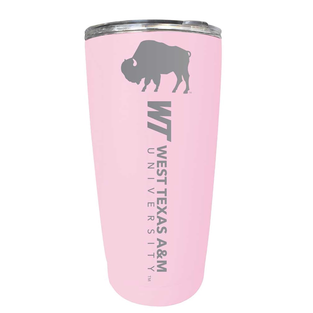 West Texas A&M Buffaloes Etched 16 oz Stainless Steel Tumbler (Gray) Image 1