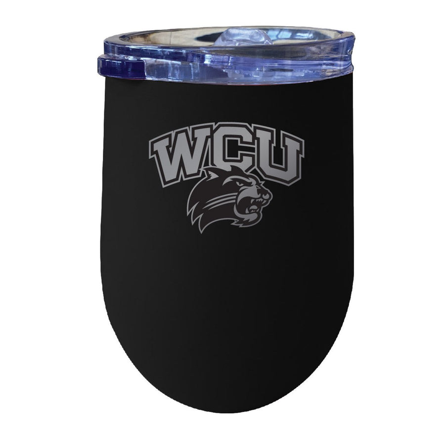 Western Carolina University NCAA Laser-Etched Wine Tumbler - 12oz Stainless Steel Insulated Cup Image 1