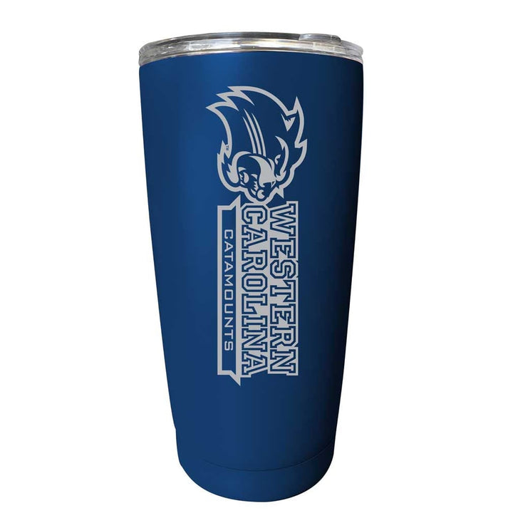 Western Carolina University NCAA Laser-Engraved Tumbler - 16oz Stainless Steel Insulated Mug Choose Your Color Image 1